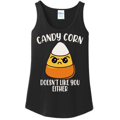 Candy Corn Doesnt Like You Either Funny Halloween Ladies Essential Tank