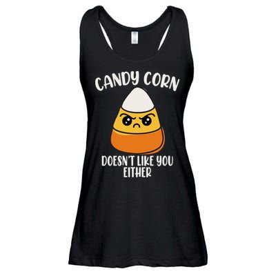 Candy Corn Doesnt Like You Either Funny Halloween Ladies Essential Flowy Tank