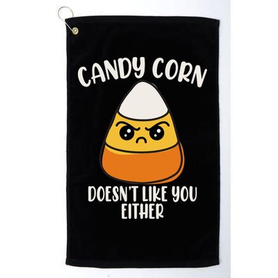 Candy Corn Doesnt Like You Either Funny Halloween Golf Towel