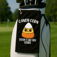 Candy Corn Doesnt Like You Either Funny Halloween Golf Towel
