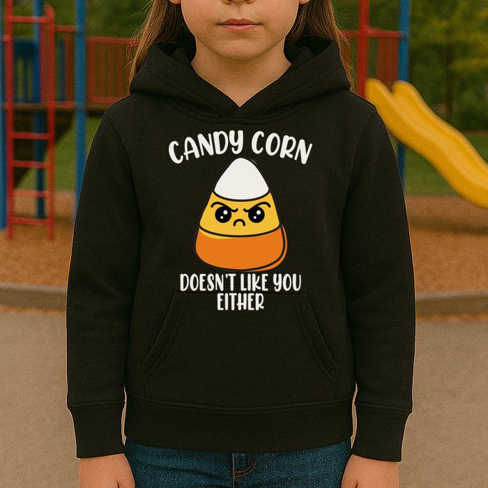 Candy Corn Doesnt Like You Either Funny Halloween Kids Hoodie
