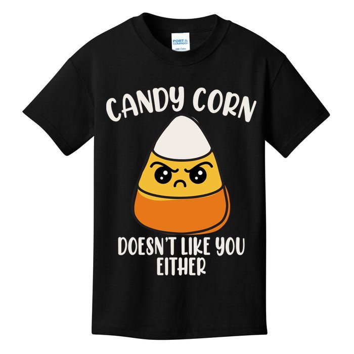 Candy Corn Doesnt Like You Either Funny Halloween Kids T-Shirt