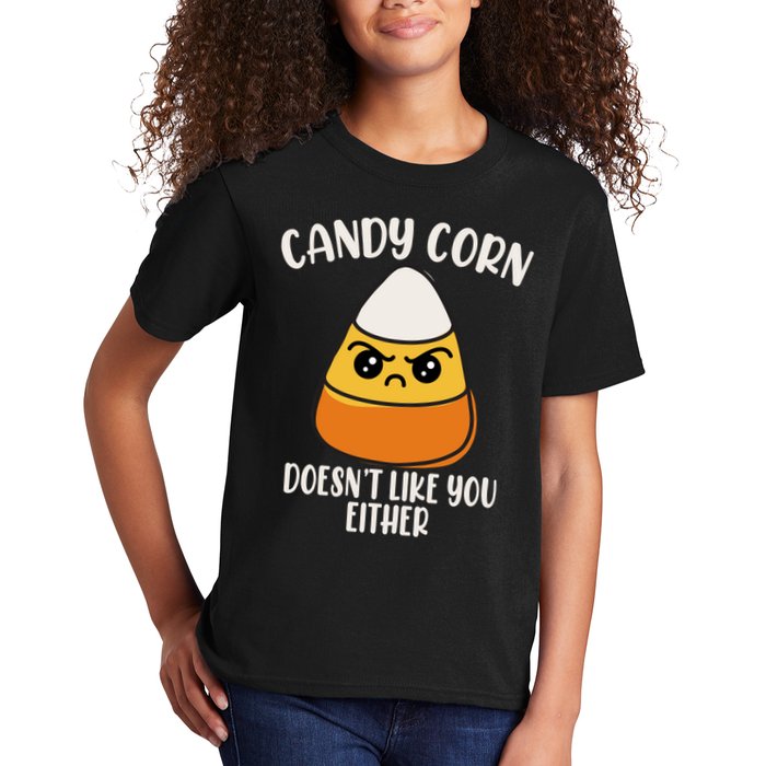Candy Corn Doesnt Like You Either Funny Halloween Kids T-Shirt