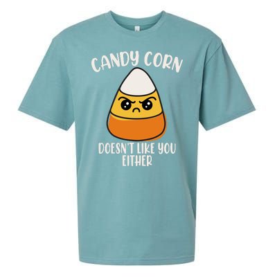 Candy Corn Doesnt Like You Either Funny Halloween Sueded Cloud Jersey T-Shirt