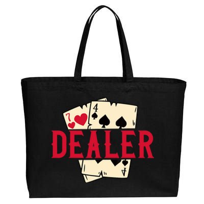 Casino Card Dealer I Poker I Blackjack Cotton Canvas Jumbo Tote