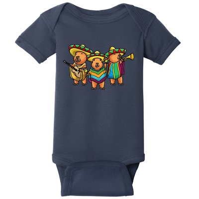 Capybara Cinco De Mayo Mexican Band Musician Women Baby Bodysuit