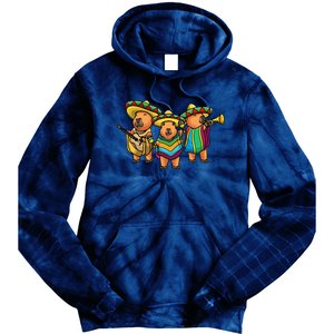 Capybara Cinco De Mayo Mexican Band Musician Women Tie Dye Hoodie