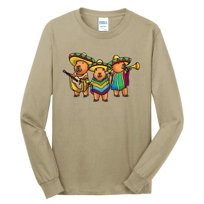 Capybara Cinco De Mayo Mexican Band Musician Women Tall Long Sleeve T-Shirt