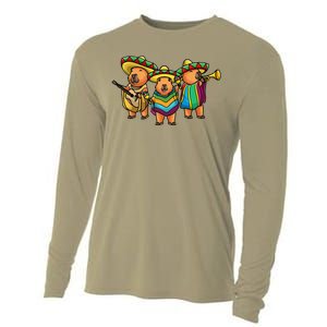 Capybara Cinco De Mayo Mexican Band Musician Women Cooling Performance Long Sleeve Crew