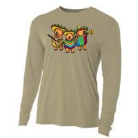 Capybara Cinco De Mayo Mexican Band Musician Women Cooling Performance Long Sleeve Crew