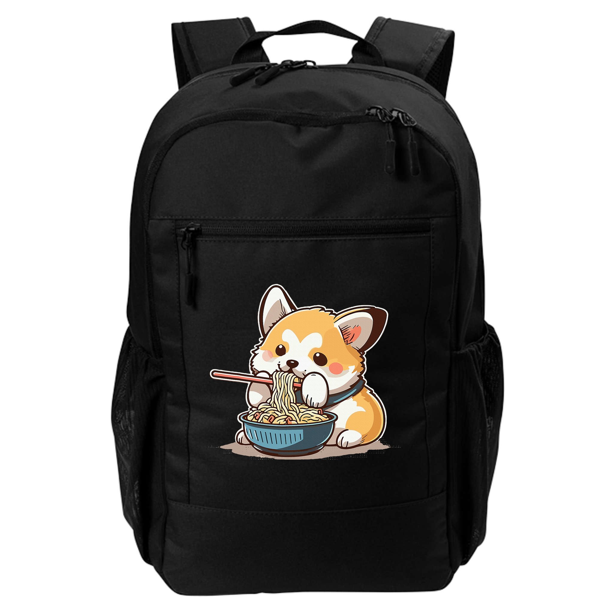 Chubby Corgi Dog Anime Eating Ramen Cute Backpack