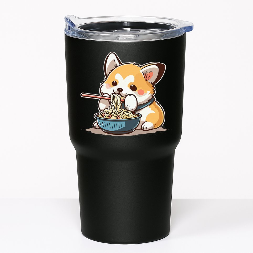 Chubby Corgi Dog Anime Eating Ramen Cute Tumbler