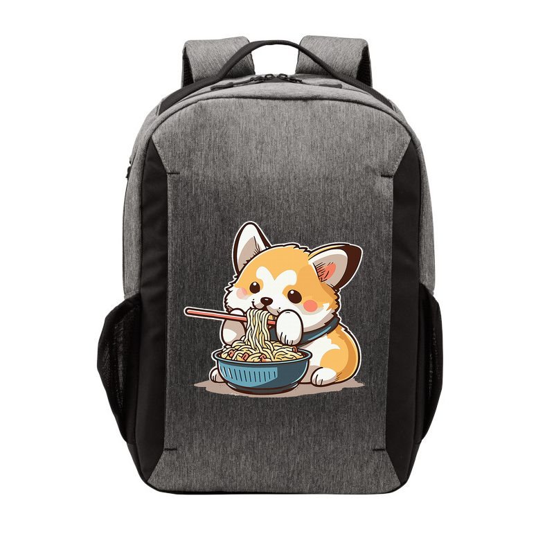 Chubby Corgi Dog Anime Eating Ramen Cute Vector Backpack