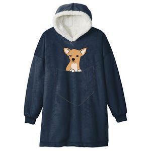 Cute Chihuahua Dog In Pocket Funny Chihuahua Hooded Wearable Blanket