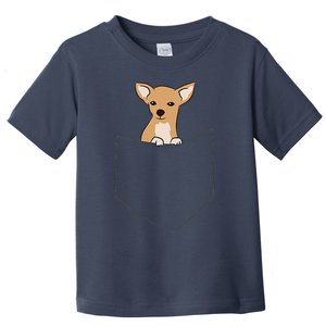 Cute Chihuahua Dog In Pocket Funny Chihuahua Toddler T-Shirt