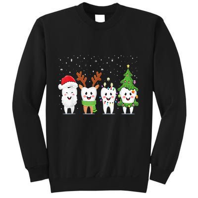 Cute Christmas Dental Tooth Characters Fun Holiday Dentist Sweatshirt