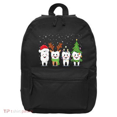 Cute Christmas Dental Tooth Characters Fun Holiday Dentist 16 in Basic Backpack