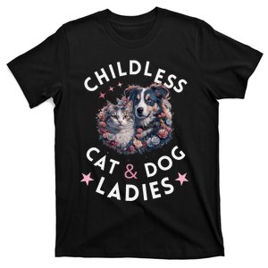 Childless Cat & Dog Ladies Voting For Kamala President 2024 T-Shirt