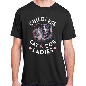 Childless Cat & Dog Ladies Voting For Kamala President 2024 Adult ChromaSoft Performance T-Shirt