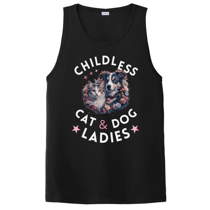 Childless Cat & Dog Ladies Voting For Kamala President 2024 PosiCharge Competitor Tank