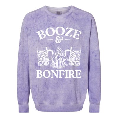 Camping Campfire Drunk Alcohol Beer Booze And Bonfire Gift Colorblast Crewneck Sweatshirt