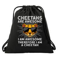 Cute Cheetah Design For Cat Animal Cheetah Lover Drawstring Bag