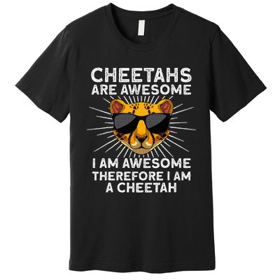 Cute Cheetah Design For Cat Animal Cheetah Lover Premium T-Shirt