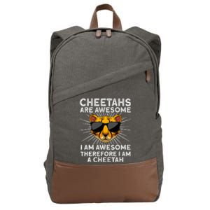 Cute Cheetah Design For Cat Animal Cheetah Lover Cotton Canvas Backpack