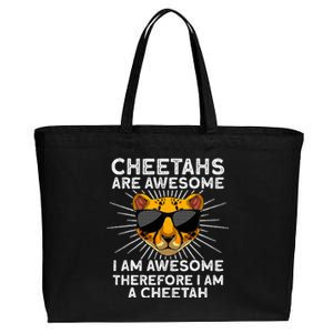 Cute Cheetah Design For Cat Animal Cheetah Lover Cotton Canvas Jumbo Tote