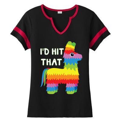 Costume Cinco De Mayo Funny Ideas I'd Hit That Pinata Ladies Halftime Notch Neck Tee