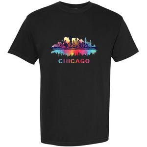 Chicago City Downtown Skyline Garment-Dyed Heavyweight T-Shirt