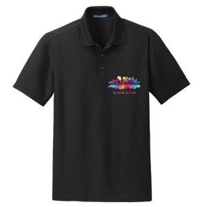 Chicago City Downtown Skyline Dry Zone Grid Polo