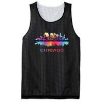 Chicago City Downtown Skyline Mesh Reversible Basketball Jersey Tank