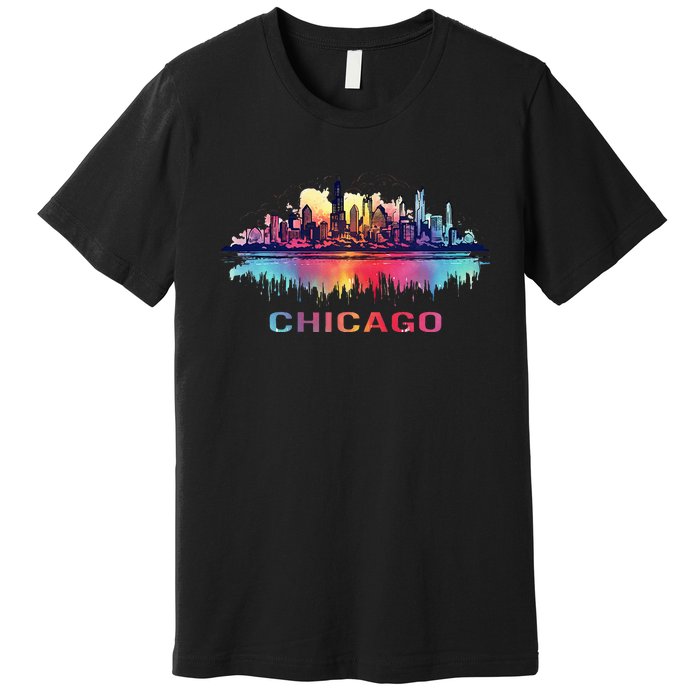 Chicago City Downtown Skyline Premium T-Shirt