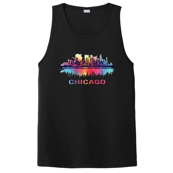 Chicago City Downtown Skyline PosiCharge Competitor Tank