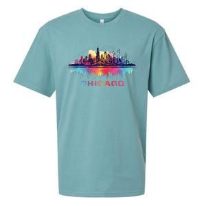 Chicago City Downtown Skyline Sueded Cloud Jersey T-Shirt