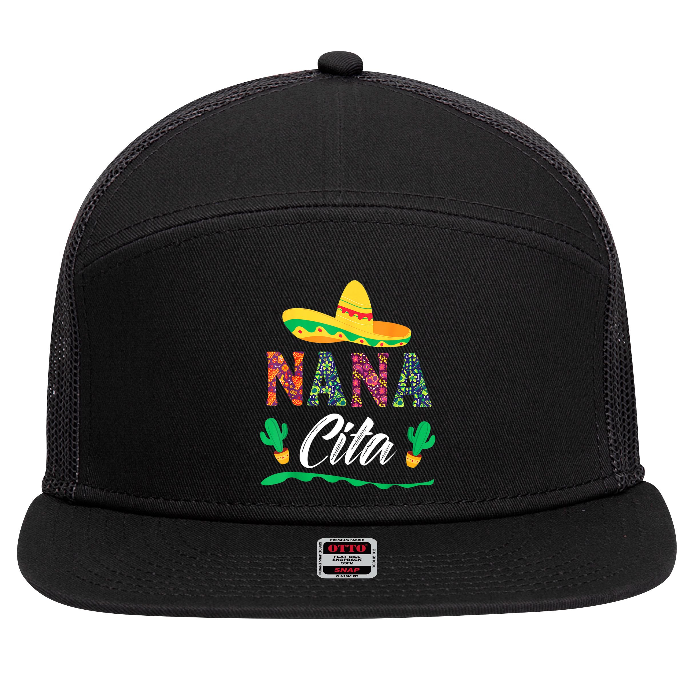 Cactus Cinco De Mayo Costume Mexican Nacho Average Nana Cita 7 Panel Mesh Trucker Snapback Hat