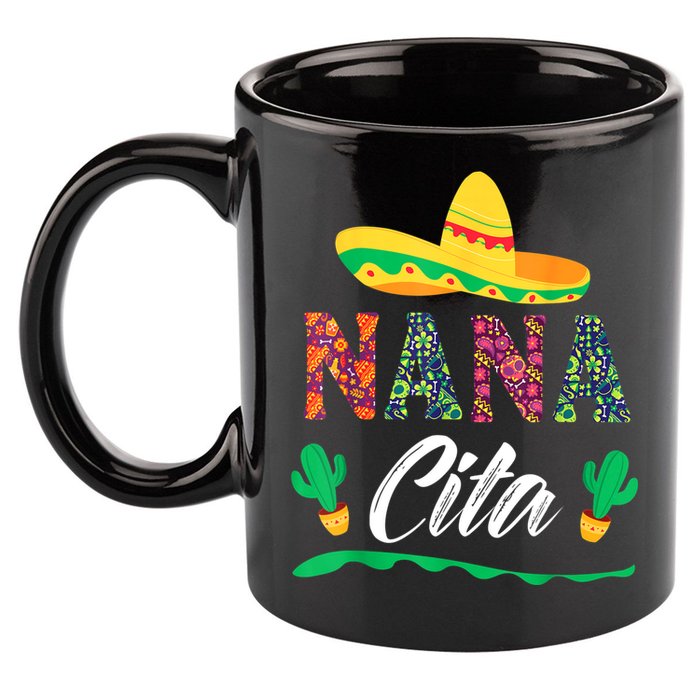 Cactus Cinco De Mayo Costume Mexican Nacho Average Nana Cita 11oz C Handle Ceramic Mug