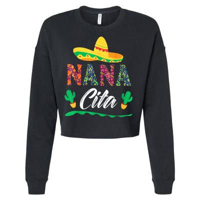 Cactus Cinco De Mayo Costume Mexican Nacho Average Nana Cita Cropped Pullover Crew