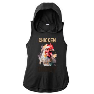 Cool Chicken Daddy Great Gift Chicken Dad Farmer Poultry Gift Ladies PosiCharge Tri-Blend Wicking Draft Hoodie Tank