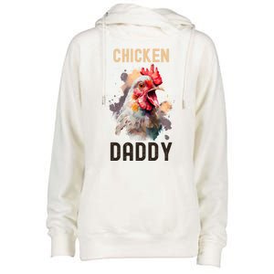 Cool Chicken Daddy Great Gift Chicken Dad Farmer Poultry Gift Womens Funnel Neck Pullover Hood