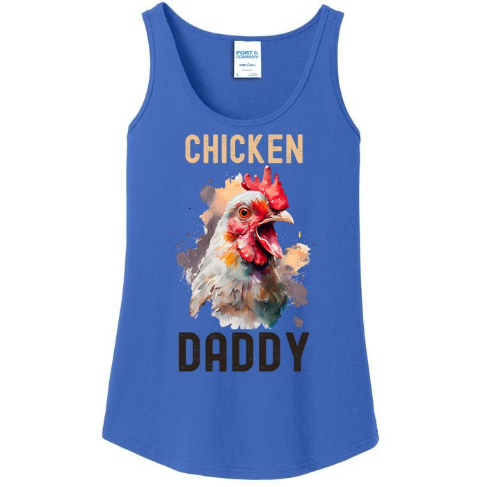 Cool Chicken Daddy Great Gift Chicken Dad Farmer Poultry Gift Ladies Essential Tank