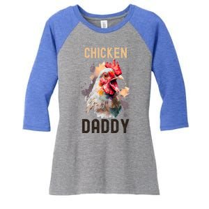 Cool Chicken Daddy Great Gift Chicken Dad Farmer Poultry Gift Women's Tri-Blend 3/4-Sleeve Raglan Shirt