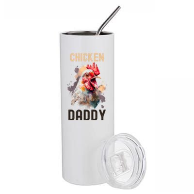 Cool Chicken Daddy Great Gift Chicken Dad Farmer Poultry Gift Stainless Steel Tumbler