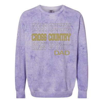 Cross Country Dad In Modern Stacked Lettering Colorblast Crewneck Sweatshirt