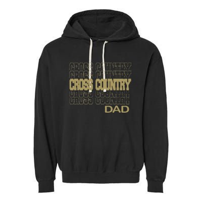 Cross Country Dad In Modern Stacked Lettering Garment-Dyed Fleece Hoodie