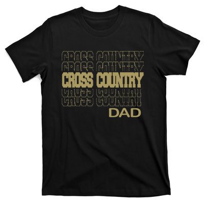 Cross Country Dad In Modern Stacked Lettering T-Shirt