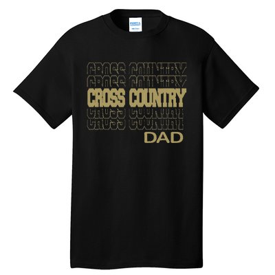 Cross Country Dad In Modern Stacked Lettering Tall T-Shirt