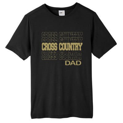 Cross Country Dad In Modern Stacked Lettering Tall Fusion ChromaSoft Performance T-Shirt