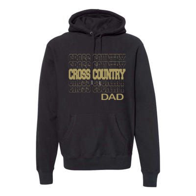 Cross Country Dad In Modern Stacked Lettering Premium Hoodie